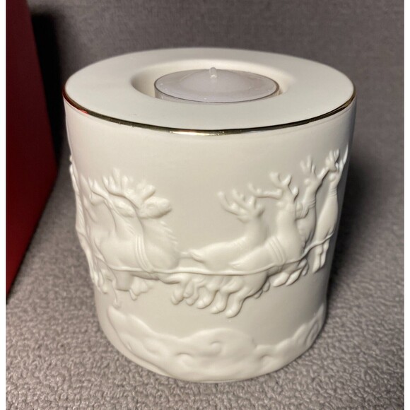 Lenox Santa Votive Candle Holder Porcelain Christmas Holiday - Picture 7 of 10